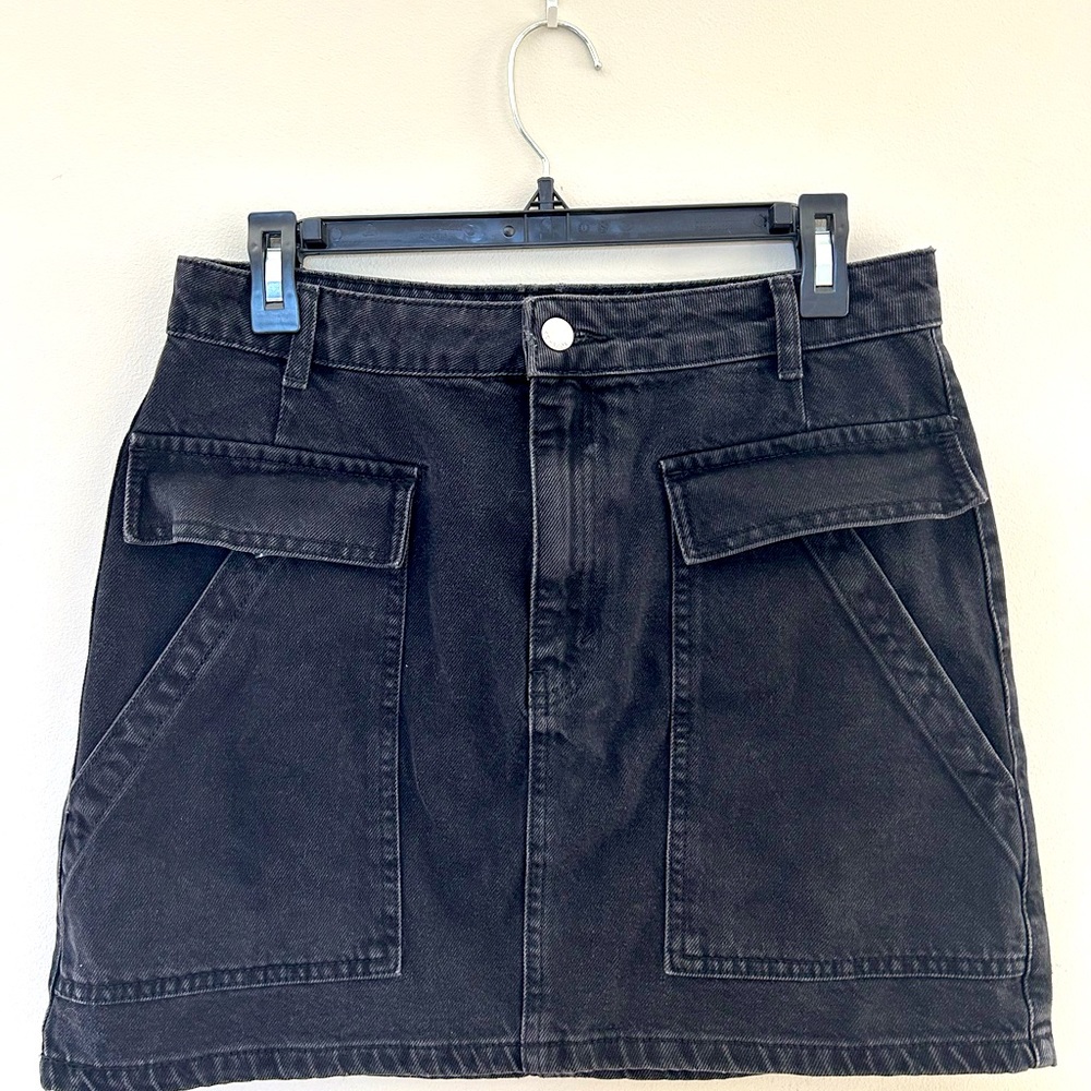 Topshop Black Demin Mini Skirt